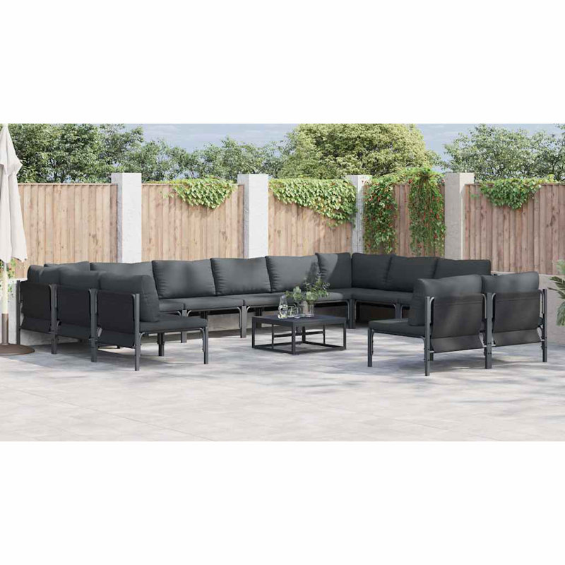  Garden Sofa Set 12 Pcs Anthracite Steel
