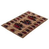 Tapis taupe Rare War 2 pi 11 po x 4 pi 6 po