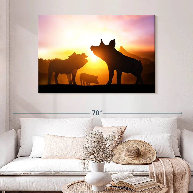 Pig Silhouettes, 32" H x 48" W