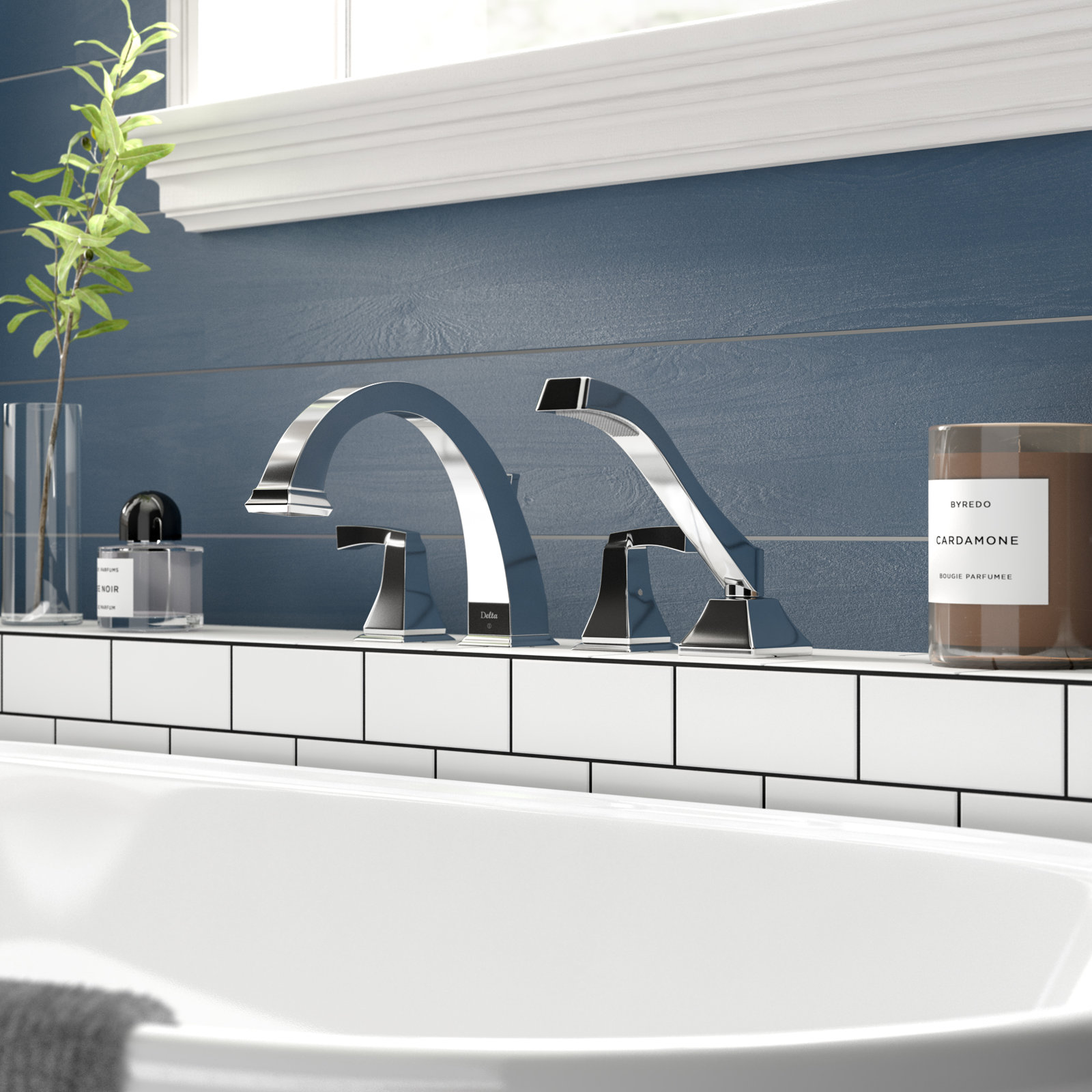 Dryden Deck-Mounted Roman Tub Faucet, Chrome