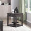 Table de bout traditionnelle rustique en bois durable avec rangement 1 pièce