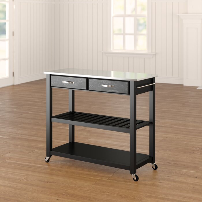 Three Posts™ Haslingden Metal Kitchen Cart & Reviews | Wayfair