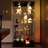 Glass Display Cabinet with Mirrored Back Panel, Glass Display Cases with Shelves and LED Light, 2 Doors Curio Cabinets-101460992