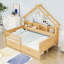 Lits plateforme doubles en bois avec DEL, tablettes et tiroirs-781609109