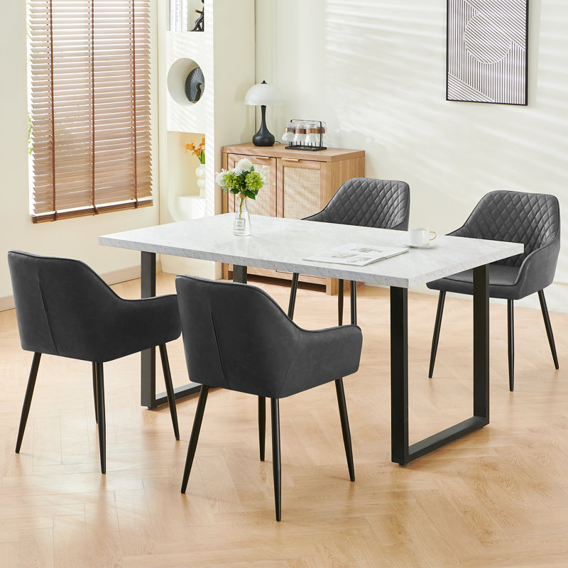 Seaham PU Armchair in Dark Grey, Grey