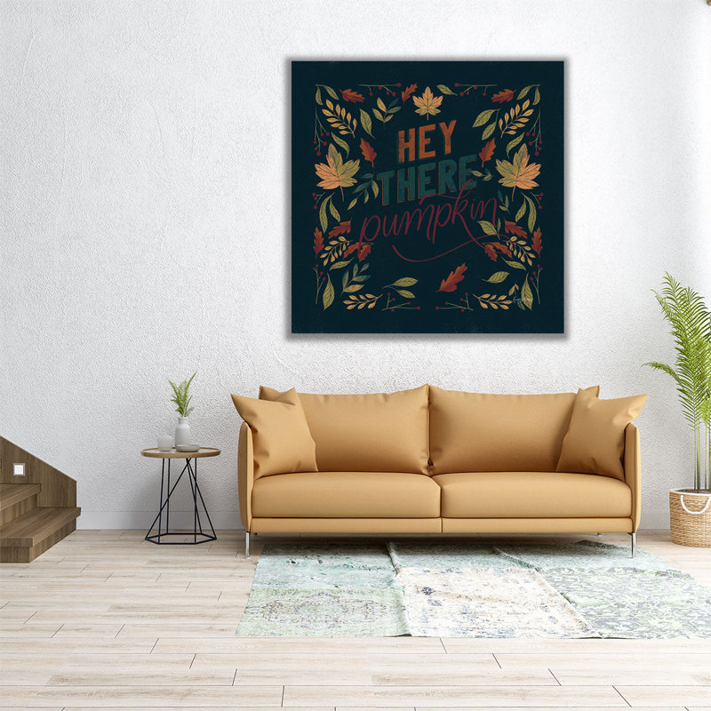«Autumn Sayings I Pumpkin», reproduction d'art sur toile, H 20 po x l 20 po