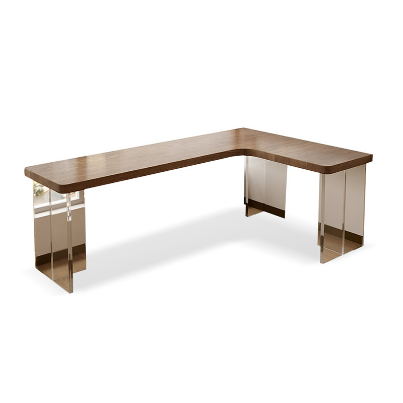 Bureau d'angle en bois massif, H 29,53 po x l 78,74 po x P 47,24 po, Retour à droite