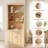 Modern Bookcase With Glass Doors And Thickened Top Panel-1819441106