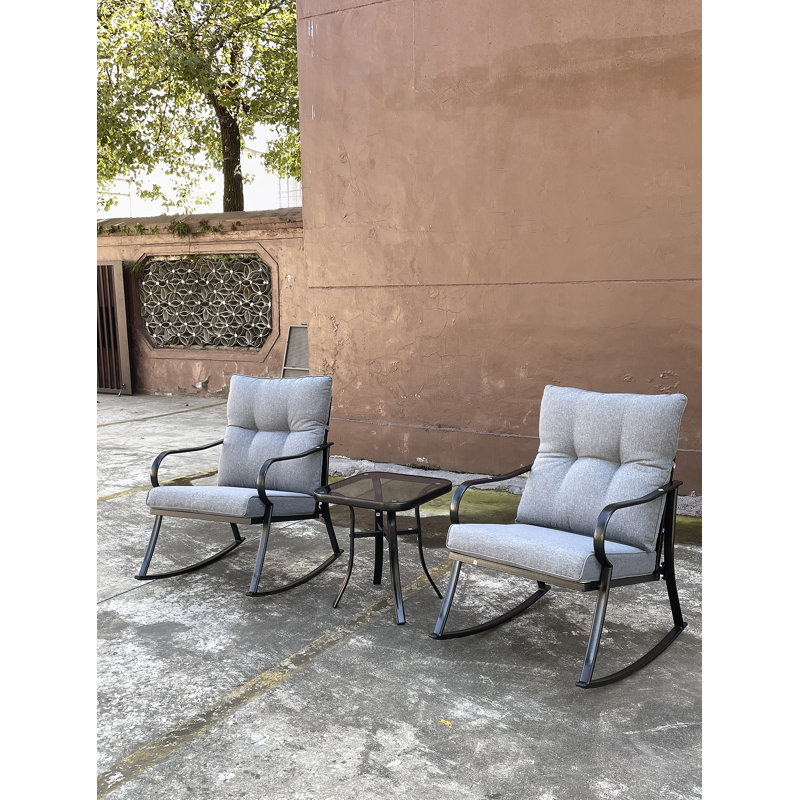 Chaise berçante et théière gris moyen, Gris moyen