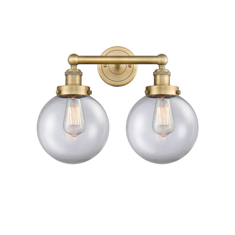 Alphonsa 2 - Light Dimmable Vanity Light, Clear, Brushed Brass