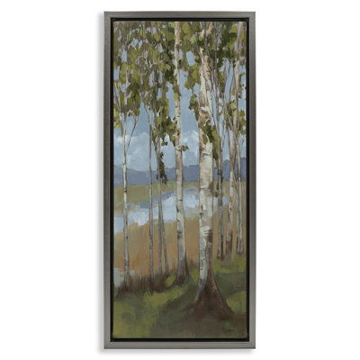 «Rustic Birch Copse», art mural encadré sur toile flottante par Trevor Copenhaver