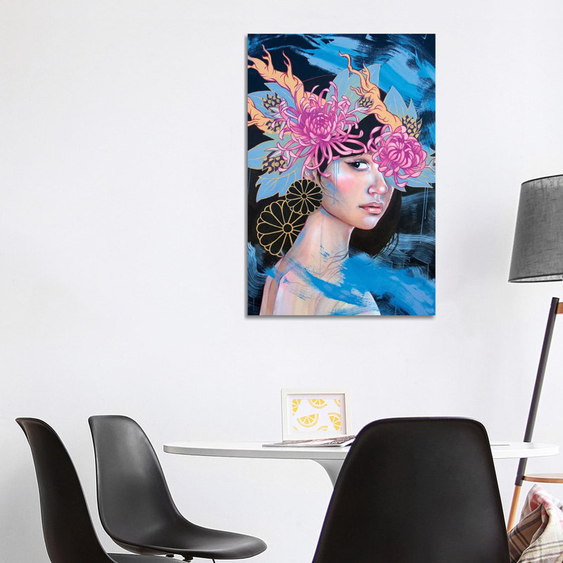 Félin affectueux par Kim Haskins-impression d’art graphique, H 40 po x l 26 po x P 1,5 po, Toile tendue, Pas de tapis