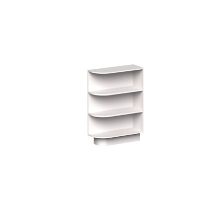 DL Cabinetry (Ready-To-Assemble) Shaker Style Reversible End Corner Open Shelf Base Cabinet W09" x H34.5" x D24" - White Shaker