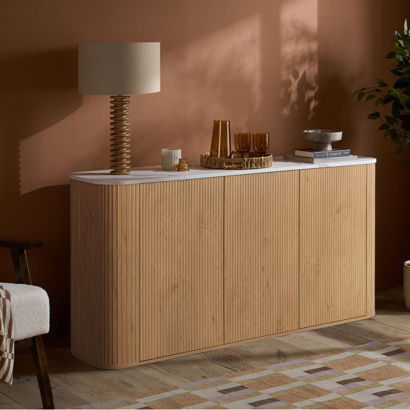 RUSSO 3 DOOR SIDEBOARD, Oak Wood