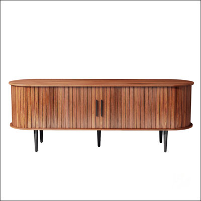 Modern TV Console Table With Storage Compartment And Sliding Door, Ideal Gaming Entertainment Center For Living Room, Bedroom, Office