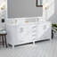 Meuble-lavabo double blanc 84 po X P 22 po D, avec plateau en quartz blanc-117978781