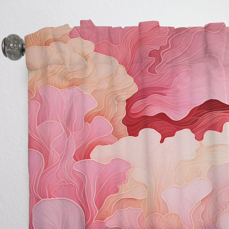 Drago Minimalism Pink Potteries - Modern Curtain - Velvet Room Darkening - 1 Panel, 52" W x 84" L