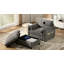 Canapé simple de 38 po avec repose-pieds de rangement, support de téléphone réglable, chargeur USB, poches de rangement latérales, accoudoirs en forme d'oreiller, méridienne large pour salon et appartement, chenille, 4 couleurs