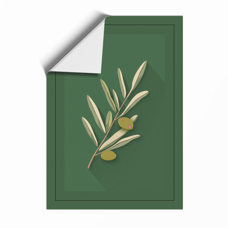 Olive Branch in Gold Botanical - Framed Print, A1 - 84.1 x 59.4 cm, Unframed