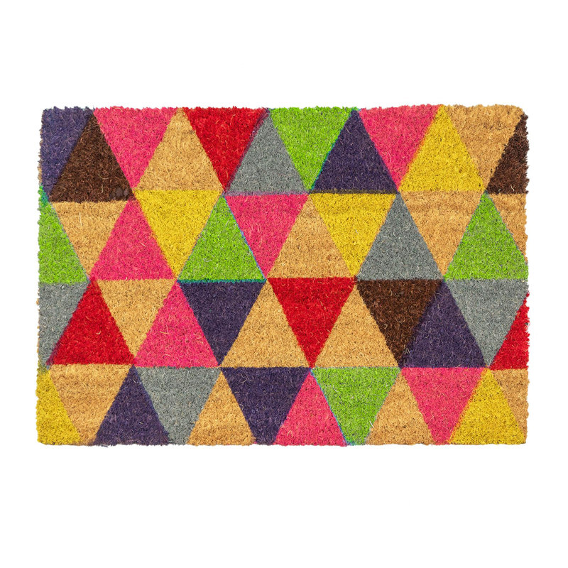 Nicola Spring - Coir Door Mat - Triangles, 1.6cm H x 90cm L x 60cm W