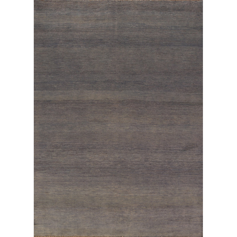 Tapis gris et gris en laine Gabbeh 6 x 8