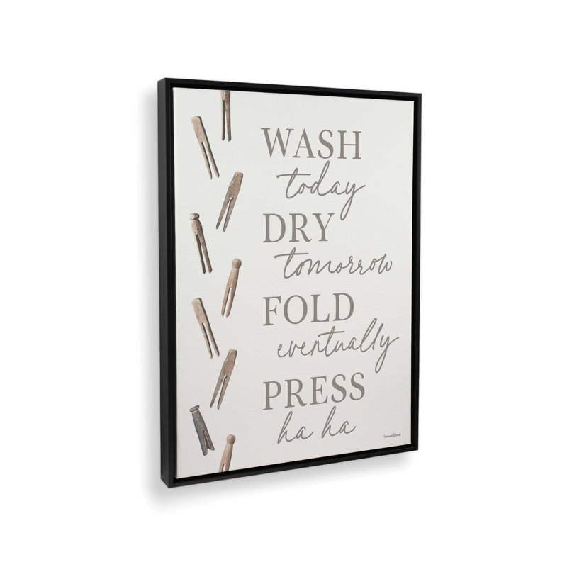 Laundry Schedule by lettered & lined Art Print, 12 W x 16 H, Framed Canvas, Black