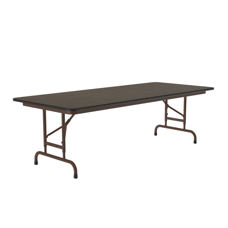 Versatile Gray Laminate and Steel Adjustable Folding Table 72"x30"