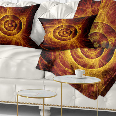 La flamme jaune clignotante - coussin abstrait imprimé