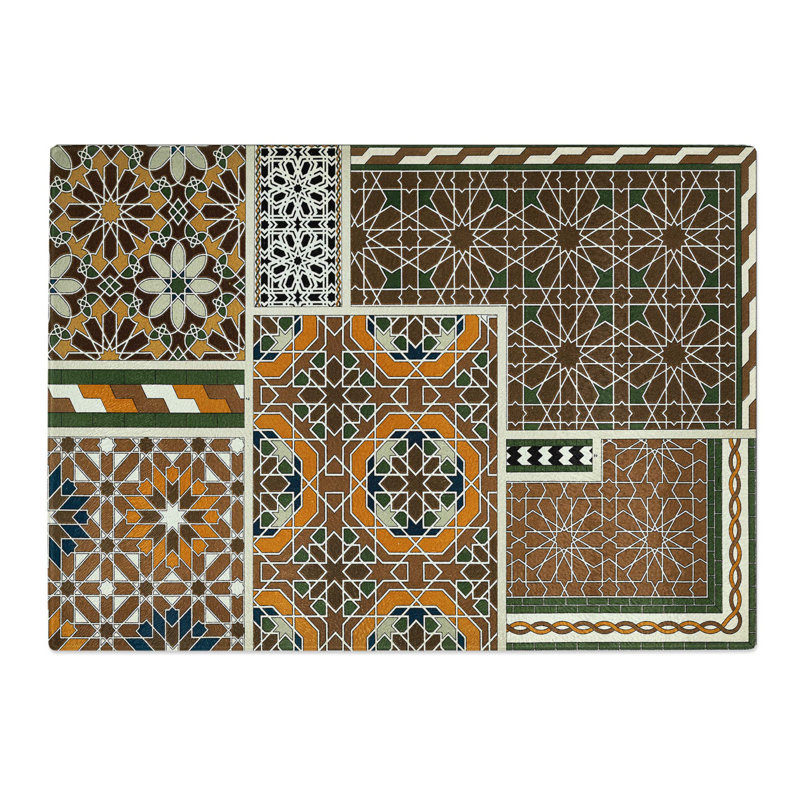 Tempered Glass a Moresque Chopping Board, 39 cm W x 28.5 cm L