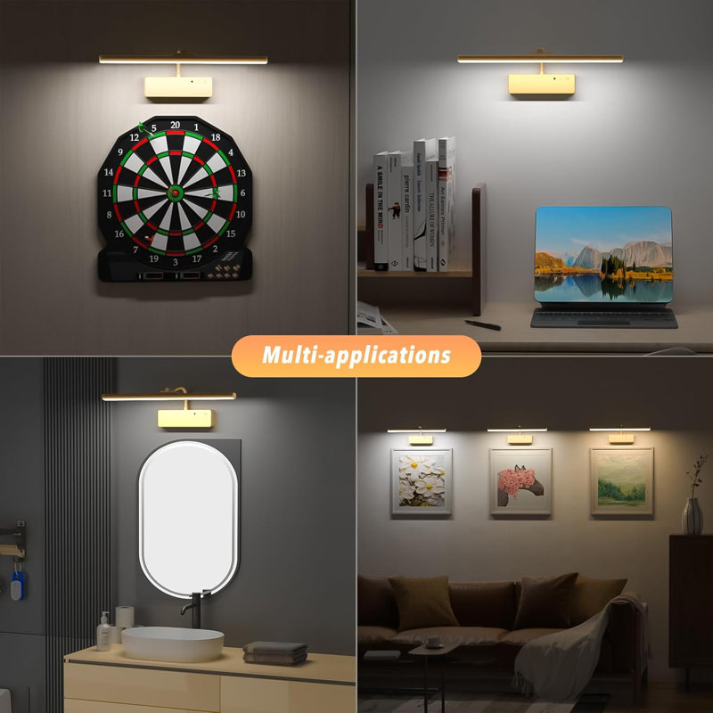 Applique murale 15,35 "à intensité variable avec télécommande, Or