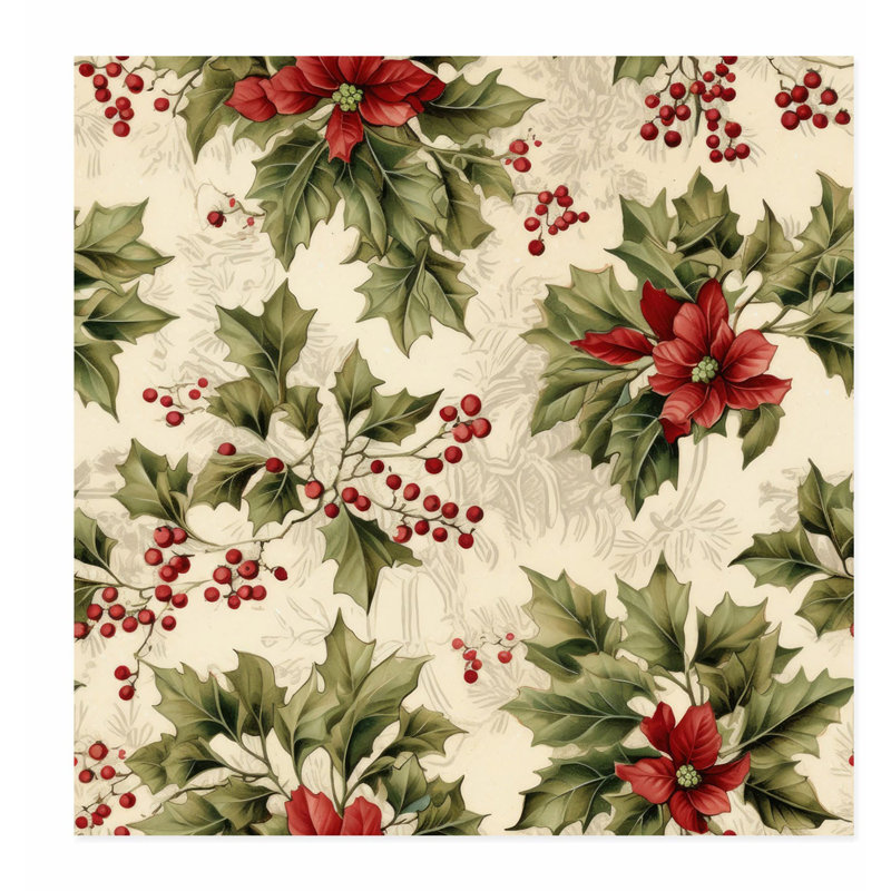Fleurs de Noël florales, reproduction d'art classique sans cadre, H 28 po x l 28 po