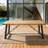 Outdoor Wood Metal Base Dining Table