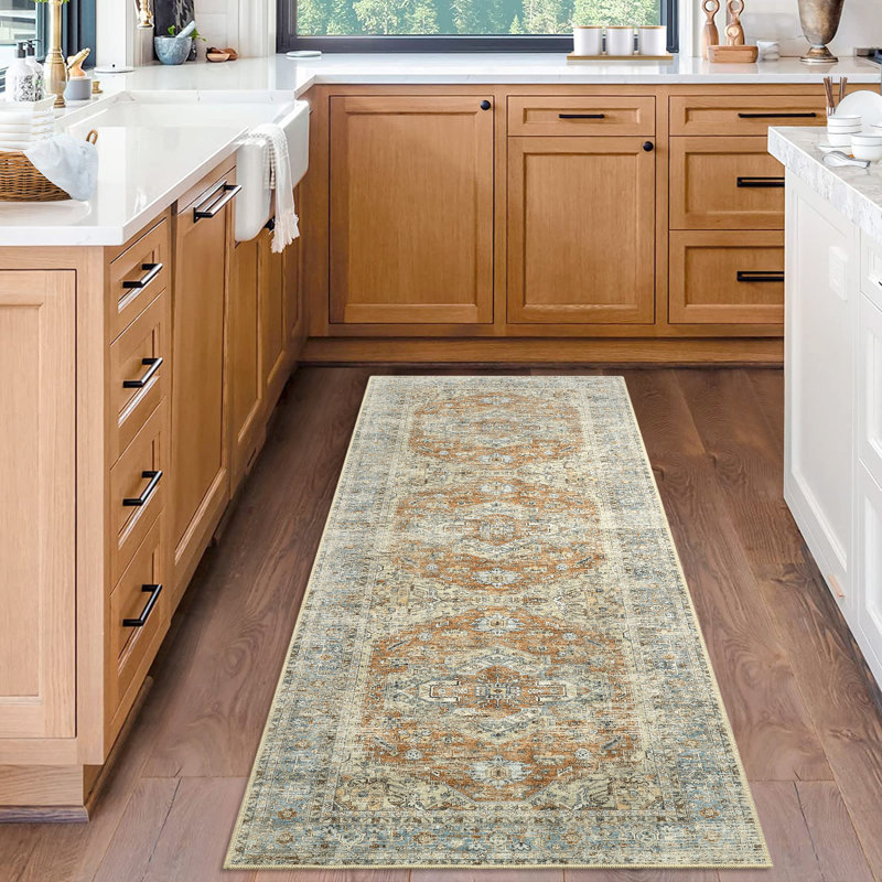 Rolunda Washable Floral Indoor Rug, Rectangle 5' x 7'