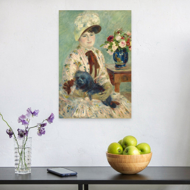 Mlle Charlotte Berthier, 1883 impressionniste contemporain chien Portrait Wall Art Print, H 24 po x l 16 po