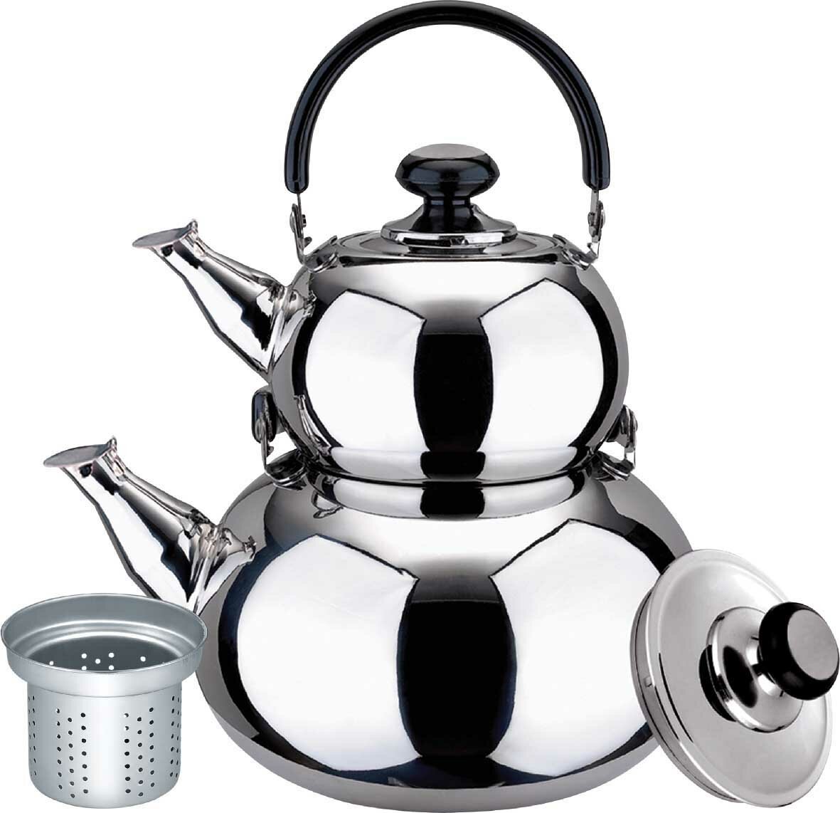Steel Teapot Set / Turkish Tea Pot Set, Turkish Samovar Tea Maker, Tea  Kettle