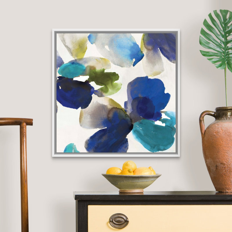 «Blue Velvet Ii» par Allison Pearce, reproduction sur toile, Cadre blanc, H 26 po x l 26 po x P 1,75 po