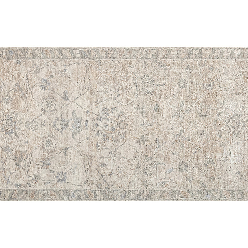 Hand Knotted Area Rug in Ivory And Grey, Runner 2'6" x 12'