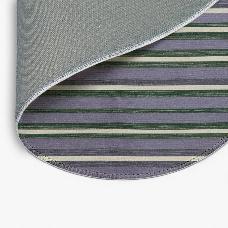 Tapis intérieur / extérieur mauve HorizontalStripes, Rond 5 pi