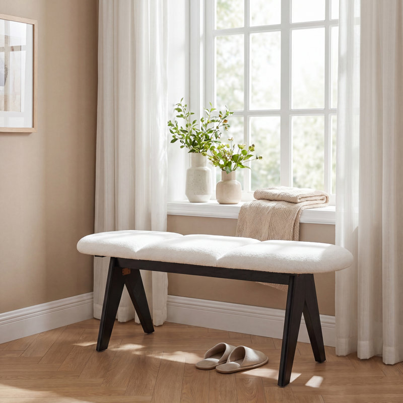 Bancs rembourrés confort, siège compact moderne en bois aggloméré pour entrée de maison