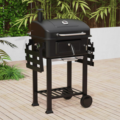 Williston Forge 112 cm W Kamado Grill / Smoker Combo Charcoal Grill Gas & Charcoal Combo Grill