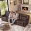 Canapé modulaire inclinable en cuir 129,6 po-1496164595