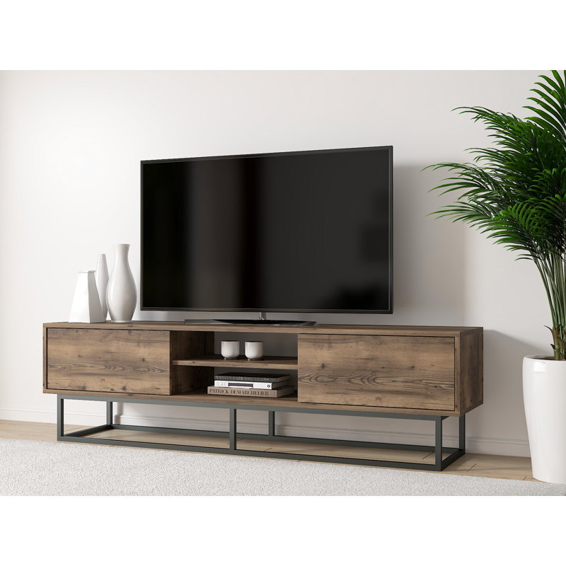 Fitzgibbon 71'' Iron Legs Media Console, Walnut