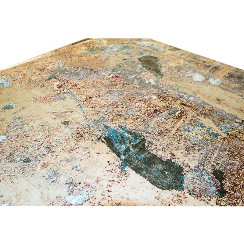 High-Quality Hand-Knotted Grey And Blue Area Rug