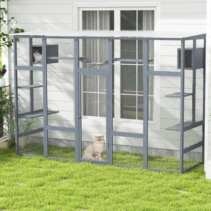 Fosca l 104 po x H 72 po Grand extérieur Catio - parc fermé, Gris