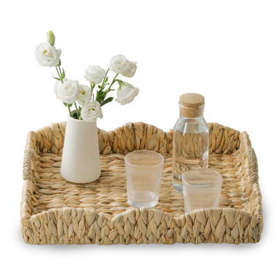 Plateau en osier L 17,3 po x l 13,4 po x H 3,6 po