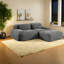 Canapés modulaires modernes gris, velours côtelé de qualité supérieure, sans assemblage, salon polyvalent