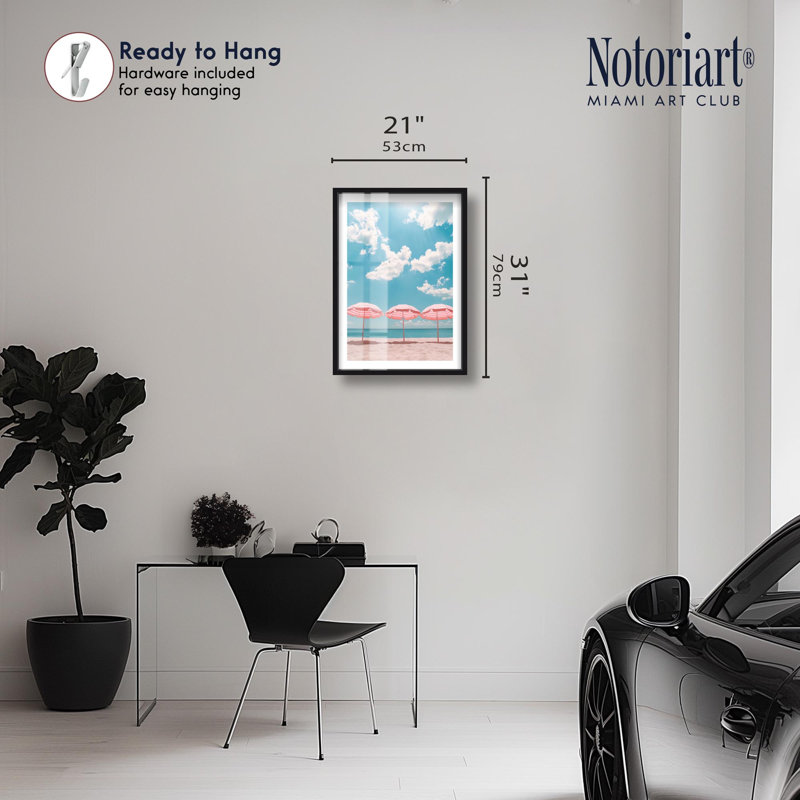 «Seaside Stripes Shadowbox Print» par Notoriart, H 31 po x l 21 po, Noir