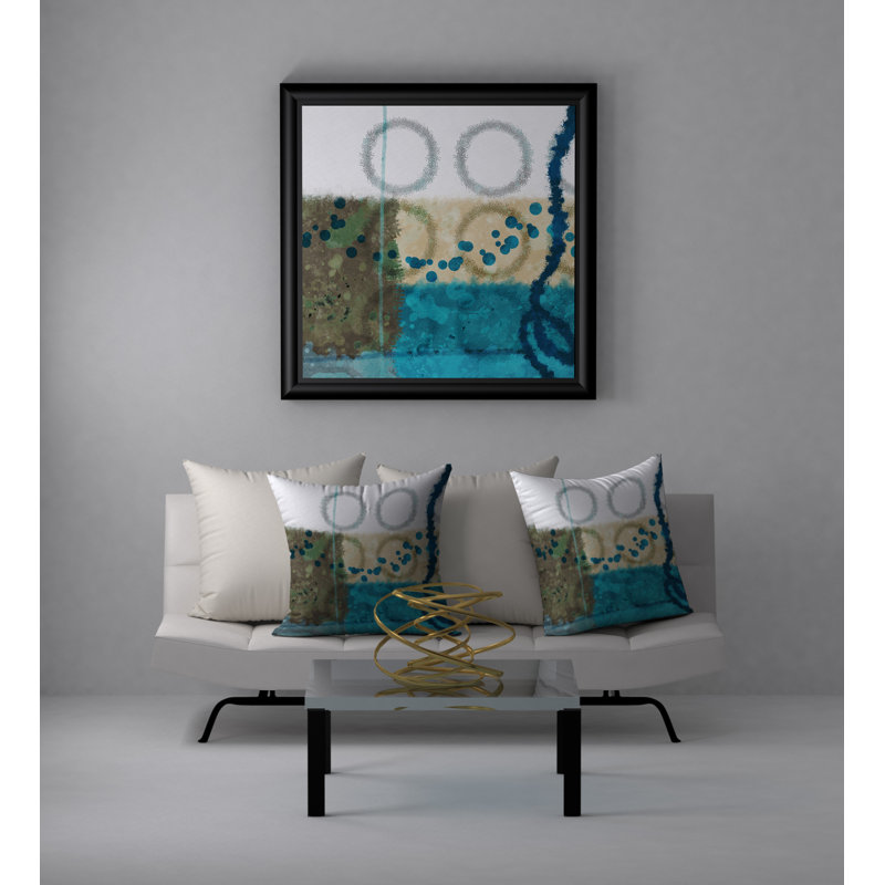Abstract Reversible Throw Pillow, 18"x18"