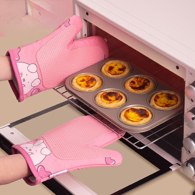 Kids Oven Mitts Floral Oven Mitt Oven Mitts Kitchen Gloves Insulated Oven  Mitts Baking Accessory Heat Proof Glove Oven Glove 