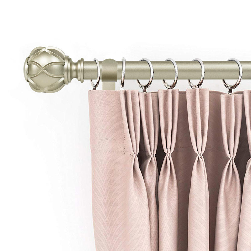 Tringle à rideaux simple ajustable Derra, 36" - 72", Or champagne